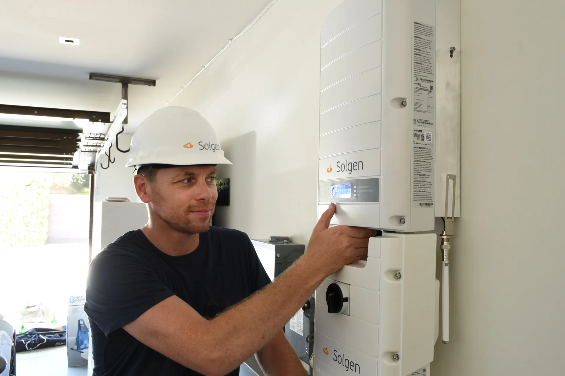 Solgen technician installing equipment